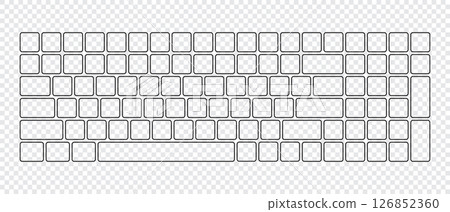 Computer keyboard button layout template for graphic use. Modern computer keyboard. Vector illustration 126852360