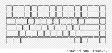 Computer keyboard button layout template for graphic use. Modern computer keyboard. Vector illustration 126852372
