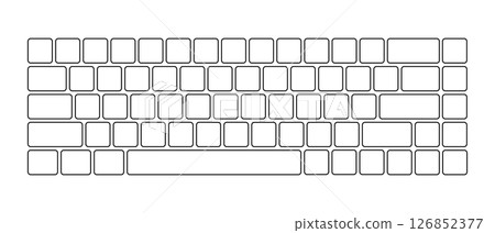 Computer keyboard button layout template for graphic use. Modern computer keyboard. Vector illustration Computer keyboard button layout template for graphic use. Modern computer keyboard. Vector illustration 126852377