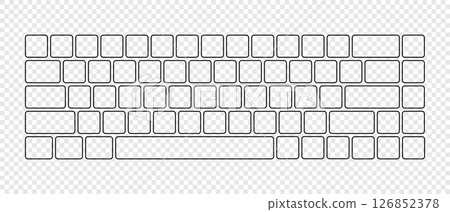 Computer keyboard button layout template for graphic use. Modern computer keyboard. Vector illustration 126852378