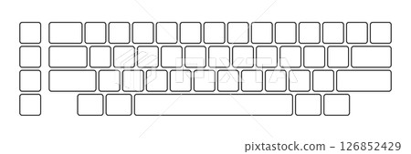 Computer keyboard button layout template for graphic use. Modern computer keyboard. Vector illustration 126852429