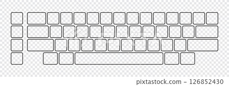 Computer keyboard button layout template for graphic use. Modern computer keyboard. Vector illustration 126852430