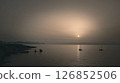 Beautiful sunset over the coasts of Sicily, with stunning colors 126852506