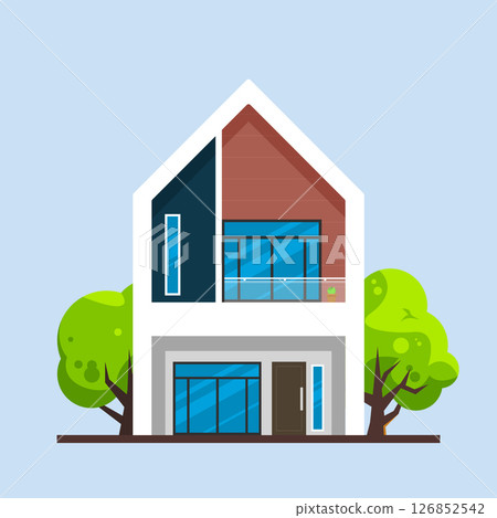Modern Minimalist Two Storey House Design Modern Minimalist Two Storey House Design 126852542