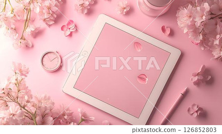 cosmetic, smartphone, cherry blossom 126852803
