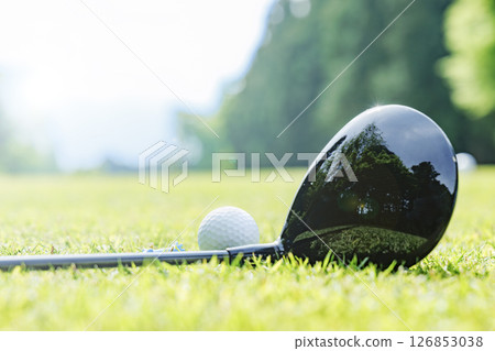 Golf course with beautiful fresh green grass 126853038