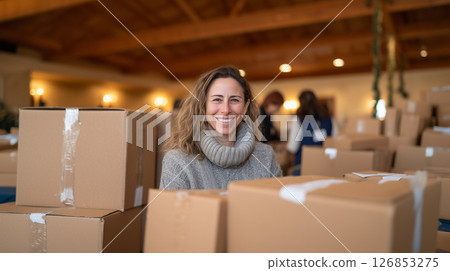 Small business owner organizing eco-friendly shipping operations Small business owner organizing eco-friendly shipping operations 126853275