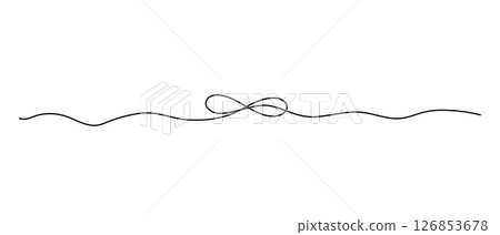 Infinity symbol one line hand drawn minimalist continuous outline vector illustration, sketch 126853678