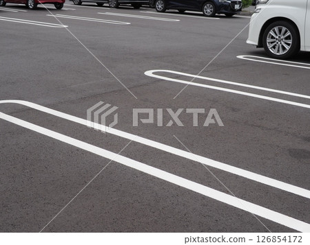 A scene in a parking lot. Copy space. Perfect for car-related materials. Can be used to advertise car spaces. A scene in a parking lot. Copy space. Perfect for car-related materials. Can be used to advertise car spaces. 126854172