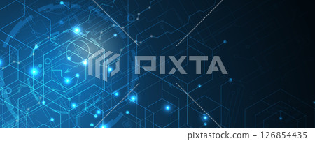 Abstract polygonal background technology concept, futuristic background 126854435
