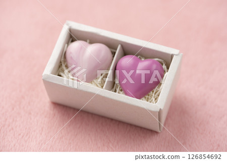 Heart chocolates arranged in a gift box Heart chocolates arranged in a gift box 126854692