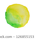 Yellow and Green Hand Drawn Watercolor Drops Round Banner 126855153