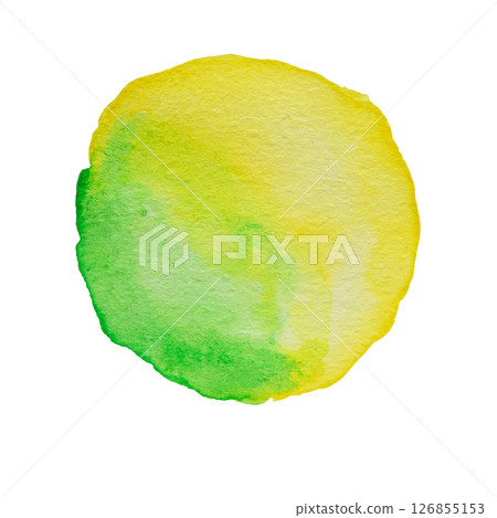 Yellow and Green Hand Drawn Watercolor Drops Round Banner Yellow and Green Hand Drawn Watercolor Drops Round Banner 126855153