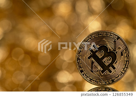 Bitcoin and cryptocurrency investing concept . Bitcoin cryptocurrency gold coin 126855349