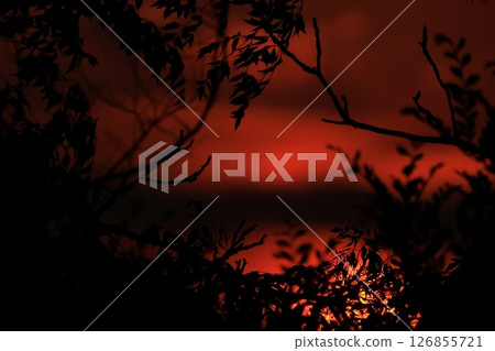 紅色的夕陽正在落下 126855721
