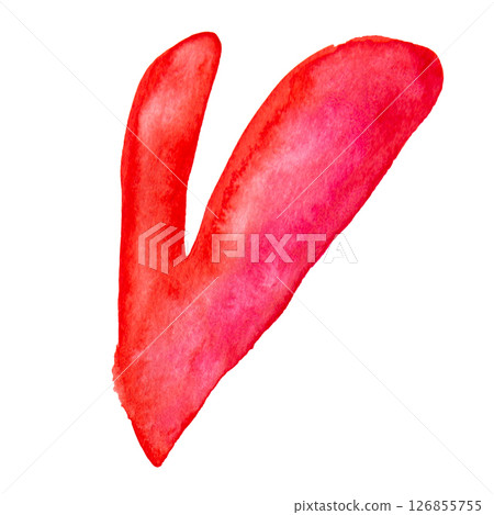 Red and Pink Hand Drawn Watercolor Spots Heart Isolated on White Background Red and Pink Hand Drawn Watercolor Spots Heart Isolated on White Background 126855755