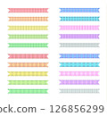 Ribbon tape set tartan check pastel white border 126856299