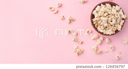 Tasty salty popcorn in a bowl 126856797