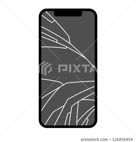 螢幕破裂的智慧型手機 126856954