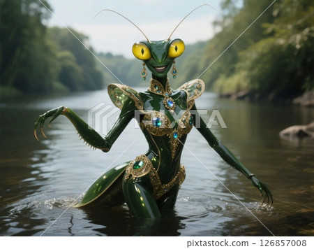 類似昆蟲的外星人螳螂的真實X 126857008