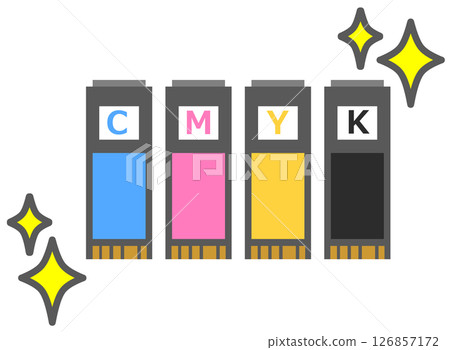 印表機及彩色印表機所用墨水匣的圖示 印表機及彩色印表機所用墨水匣的圖示 126857172