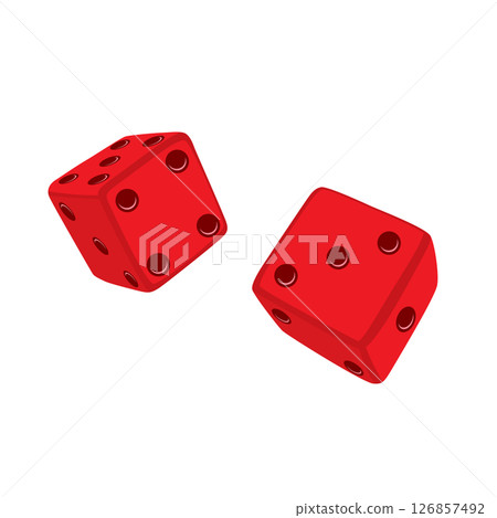 3D Dice Casino Game Cartoon Vector Illustration 3D Dice Casino Game Cartoon Vector Illustration 126857492