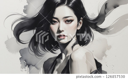 水彩女人 126857530