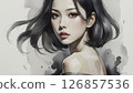 watercolor woman 126857536