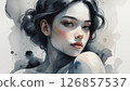 watercolor woman 126857537
