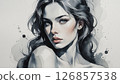 watercolor woman 126857538