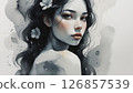 watercolor woman 126857539