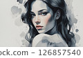 watercolor woman 126857540