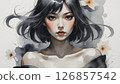 watercolor woman 126857542