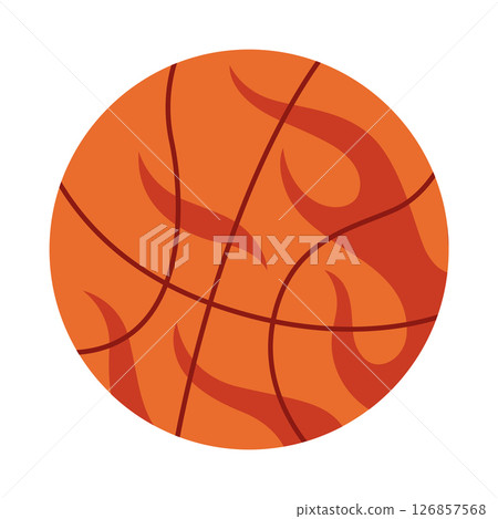 Basketball element. Game equipment, basketball ball. Play stuff for professional sport. Cartoon flat vector illustration isolated on white background 126857568