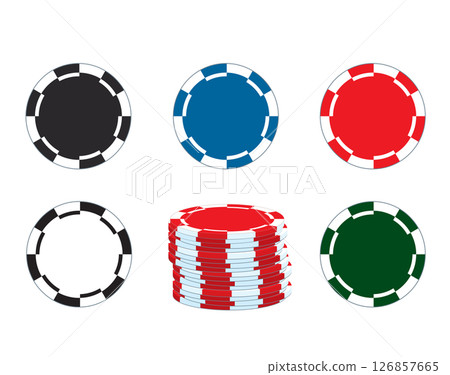 Casino Chips Collection Gambling Set Cartoon Vector Illustration Casino Chips Collection Gambling Set Cartoon Vector Illustration 126857665