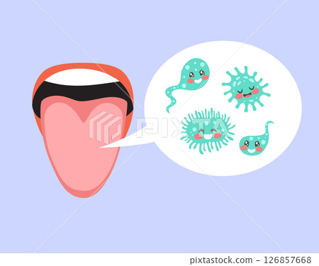 Bad Breath Germs Halitosis Concept Cartoon Vector Illustration Bad Breath Germs Halitosis Concept Cartoon Vector Illustration 126857668