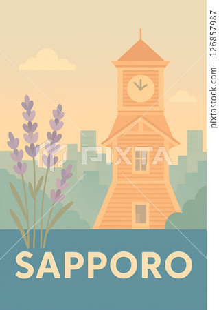 City illustration image Sapporo 126857987
