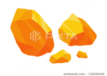 Mining element. Game mining props icon. Assets item in cartoon style, object for ui or level design. Treasure mining. Vector illustration 126858426