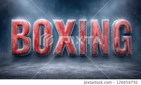 Red Boxing Word in Cold Atmosphere Red Boxing Word in Cold Atmosphere 126858730