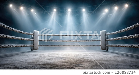 Boxing Arena under Bright Spotlights 126858734