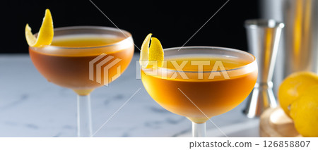 Paper plane cocktail on marble background Paper plane cocktail on marble background 126858807