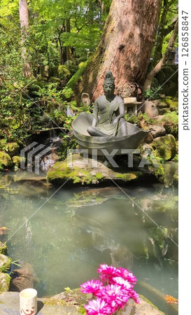 Lotus flower and Kannon Lotus flower and Kannon 126858847