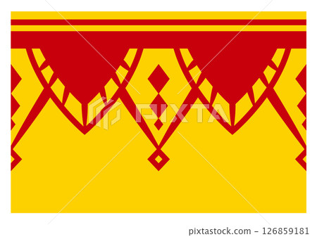 Indian style ornamental border. Seamless continuous pattern parts. 126859181