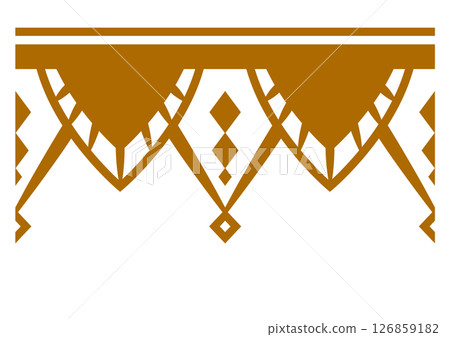 Indian style ornamental border. Seamless continuous pattern parts. 126859182
