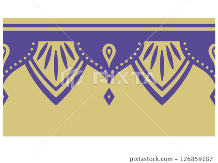 Indian style ornamental border. Seamless continuous pattern parts. 126859187