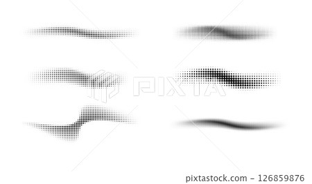 Dotted halftone waves. Abstract shapes, wave effect dotted gradient. Halftone graphic dots waves. Wave dotted halftone. Vector Dotted halftone waves. Abstract shapes, wave effect dotted gradient. Halftone graphic dots waves. Wave dotted halftone. Vector 126859876