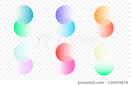 Transparent graphic design circles element . Connected round shapes. Company logo. Vector Transparent graphic design circles element . Connected round shapes. Company logo. Vector 126859879