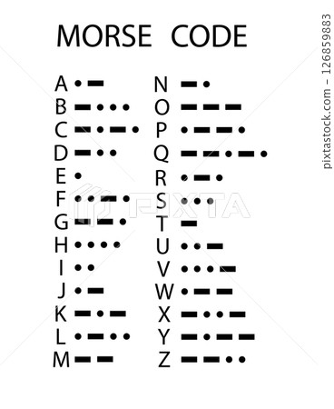 Morse Code International Morse Code on white background. Morse Code sign flat style. Vector 126859883