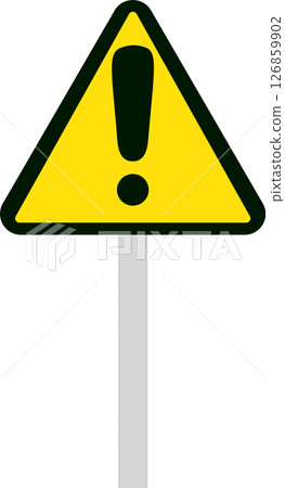 帶有警告標誌的交通安全標誌 126859902