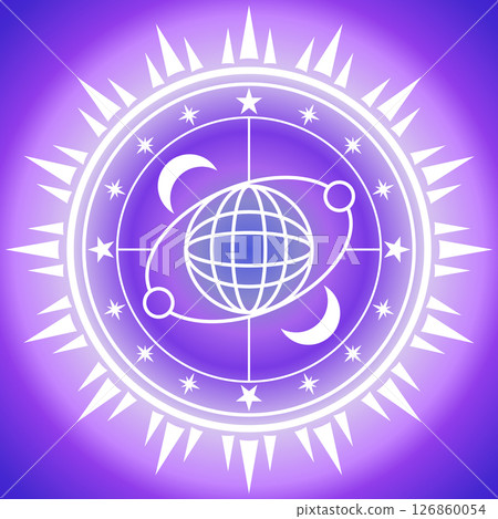 空間紫色背景的魔法圈 126860054